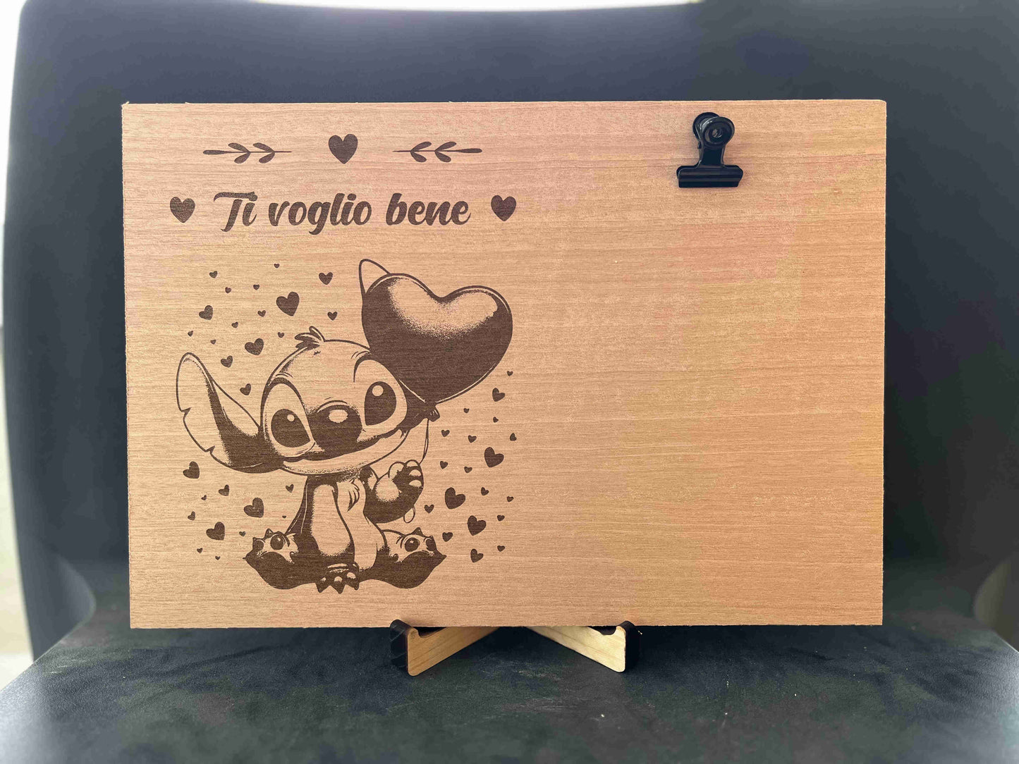 Portafoto in legno Stitch Disney Ti voglio bene