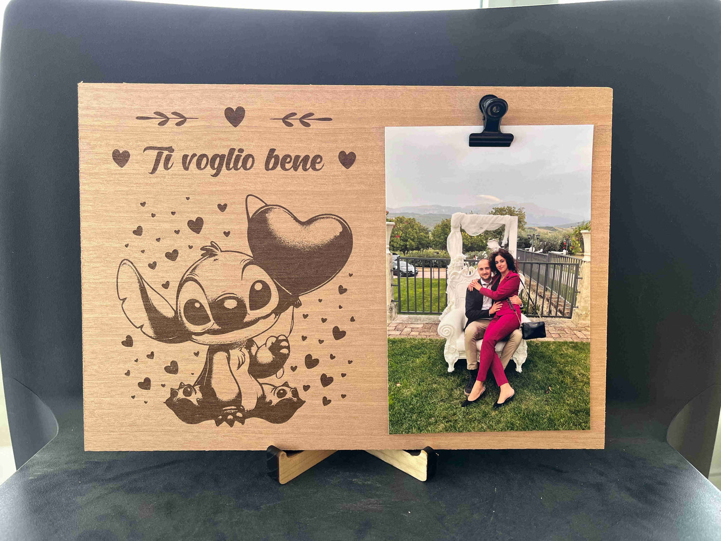 Portafoto in legno Stitch Disney Ti voglio bene