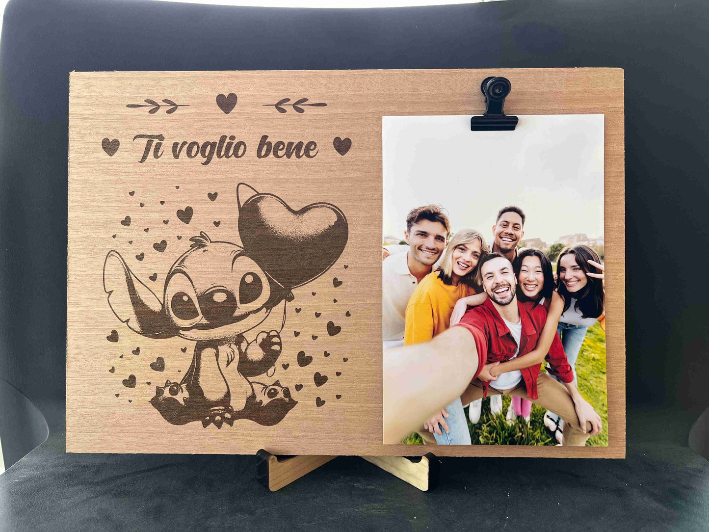 Portafoto in legno Stitch Disney Ti voglio bene