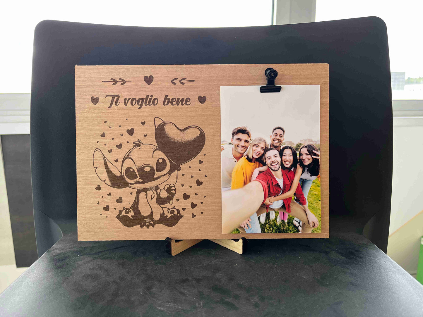 Portafoto in legno Stitch Disney Ti voglio bene