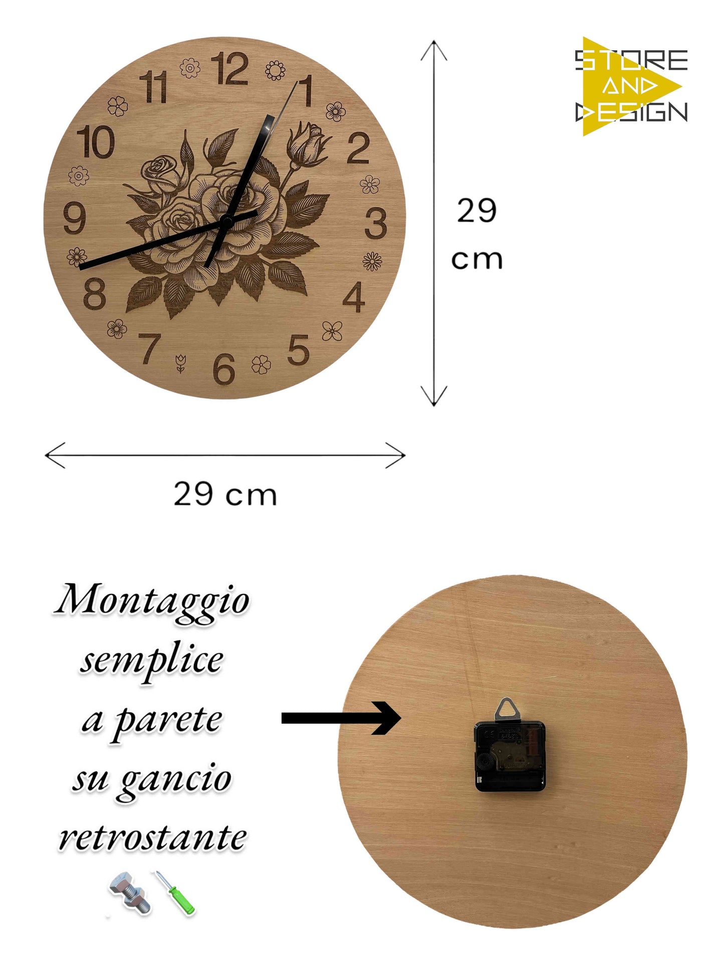 Orologio da parete Floreale