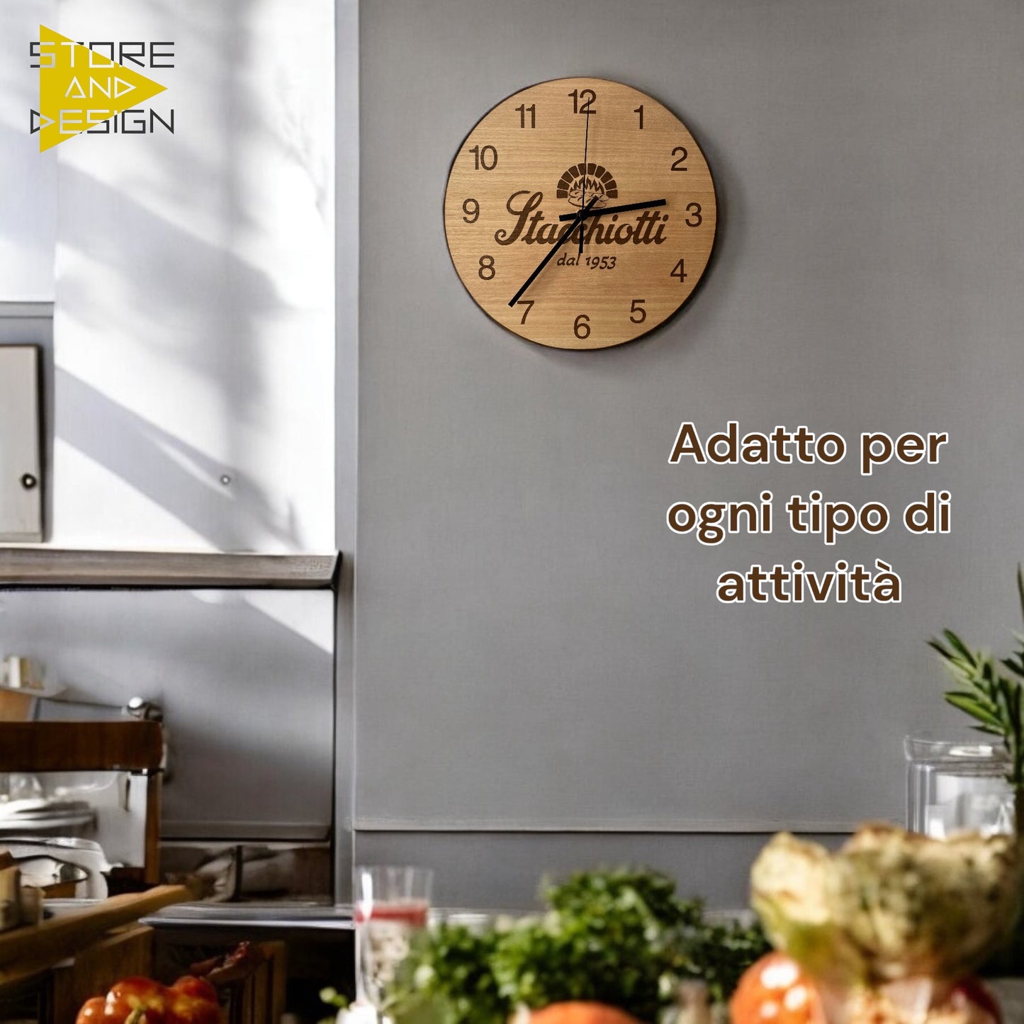 Foto o logo personalizzati su orologio da parete