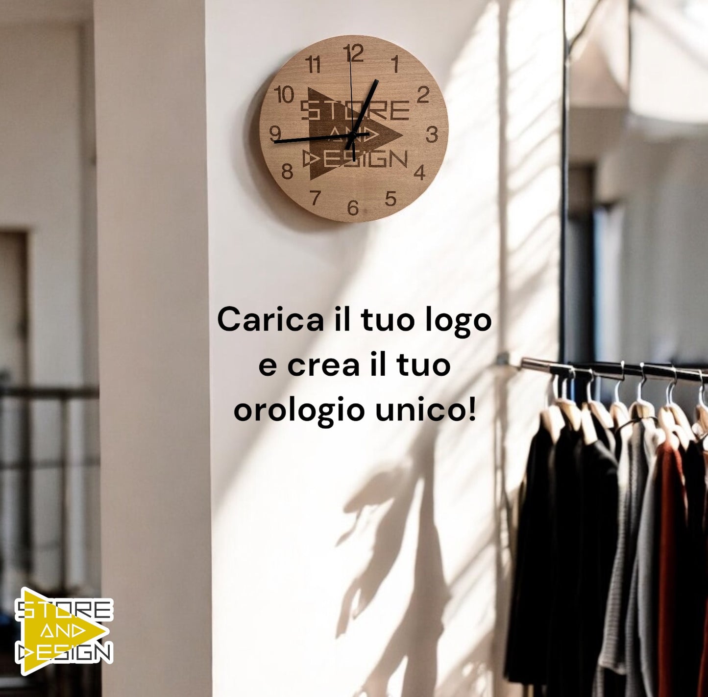 Foto o logo personalizzati su orologio da parete